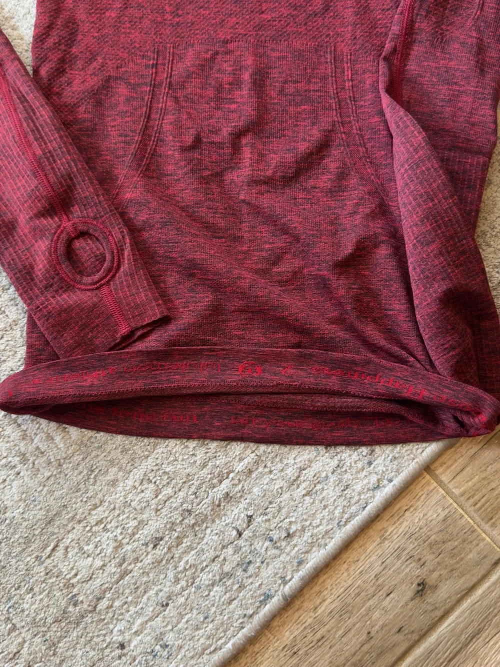 lululemon athletica Marled Burgundy Long-Sleeve Tee